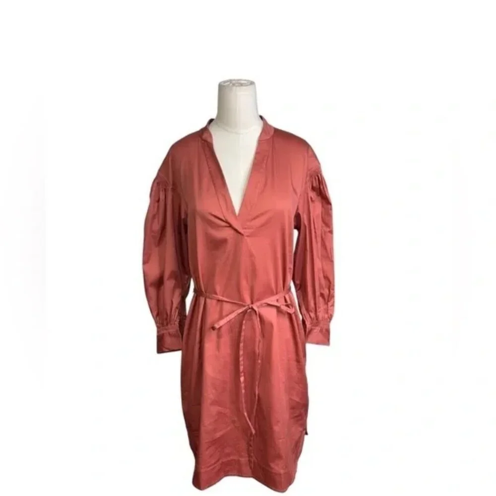 REBECCA TAYLOR | Sateen Twill Puff-Sleeve Mini Dress | Small - Picture 2 of 7